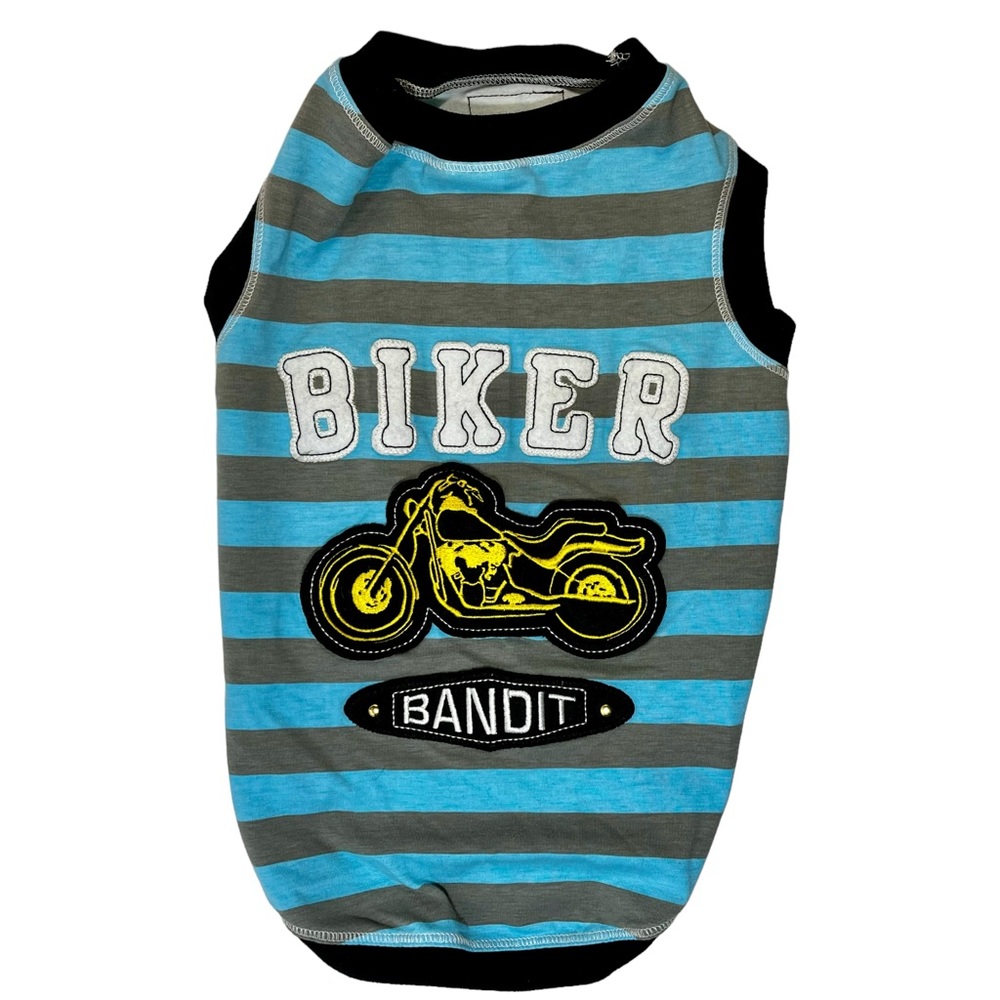 AMERICAN DOG OUTFITTERS Biker Bandit Dog Hoodie T-Shirt Size L New Without Tags